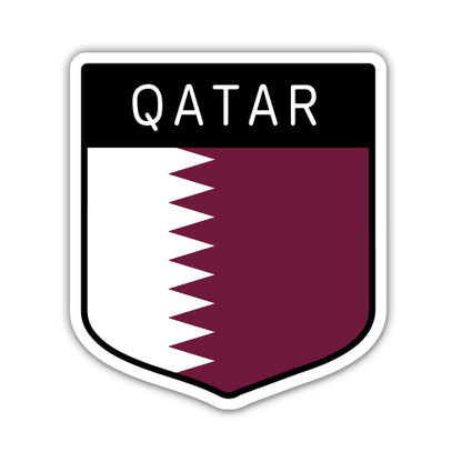 Qatar Flag Shield Sticker