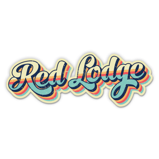 Red Lodge Montana Retro Ski Style Sticker