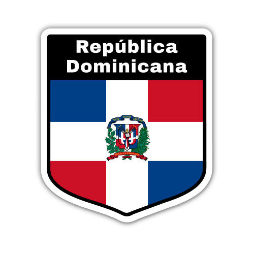Dominican Republic Flag Shield Sticker