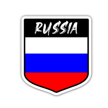 Russia Flag Shield Sticker