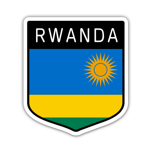 Rwanda Flag Shield Sticker
