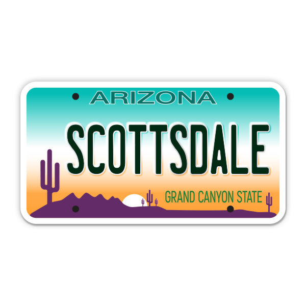 Scottsdale Arizona License Plate Style Sticker