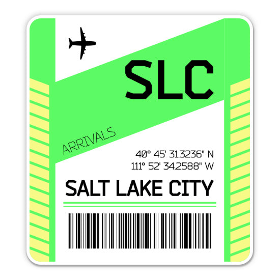 Salt Lake City Airport Code SLC Luggage Tag Style Sticker
