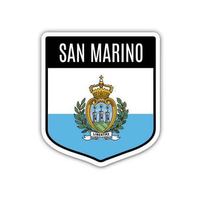 San Marino Flag Shield Sticker
