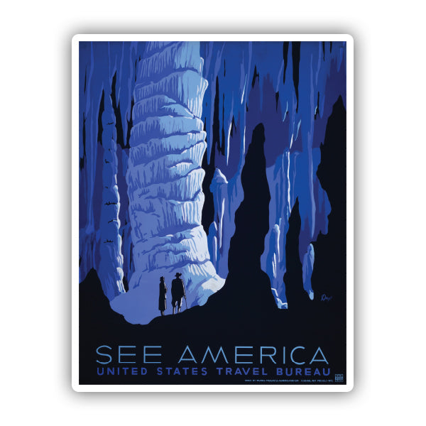 See America WPA Carlsbad Caverns Vintage Travel Sticker