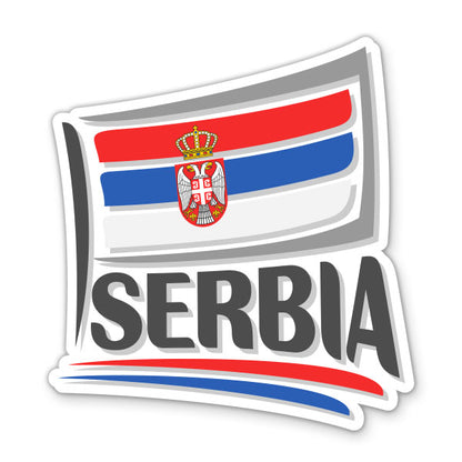 Serbia Travel with Flag Sticker