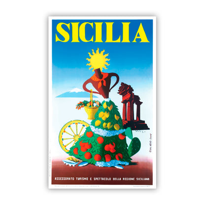 Sicilia Italy Vintage Travel Sticker