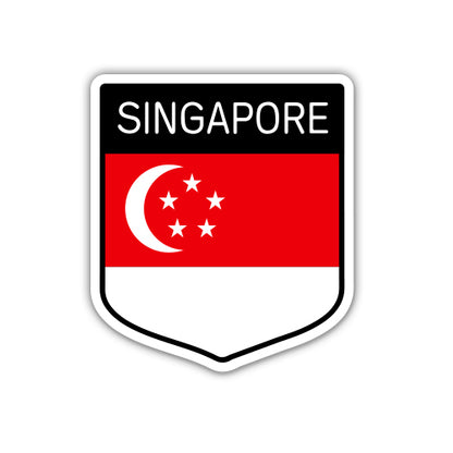 Singapore Flag Shield Sticker
