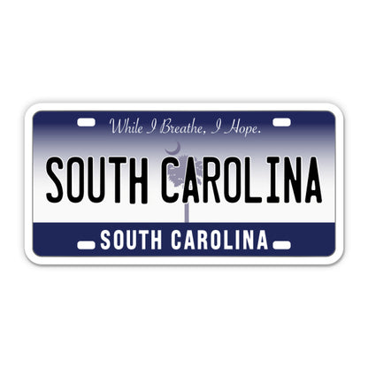South Carolina License Plate Style Sticker