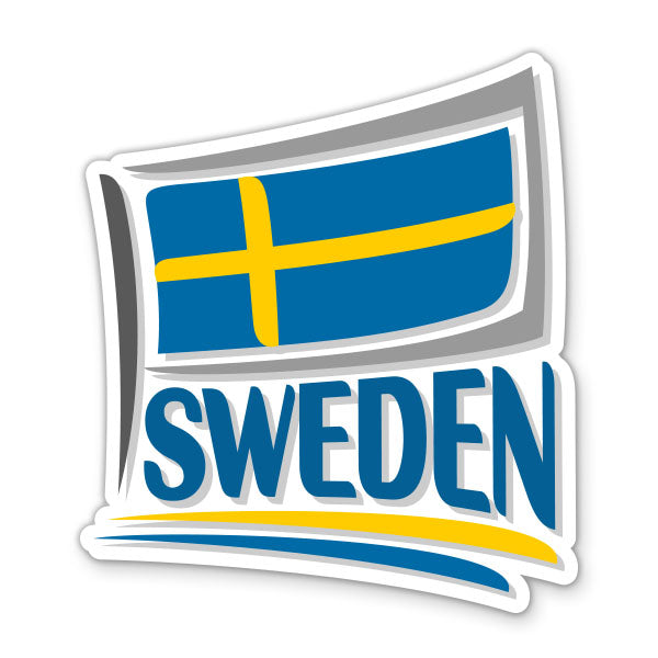 Sweden Travel with Flag Sticker