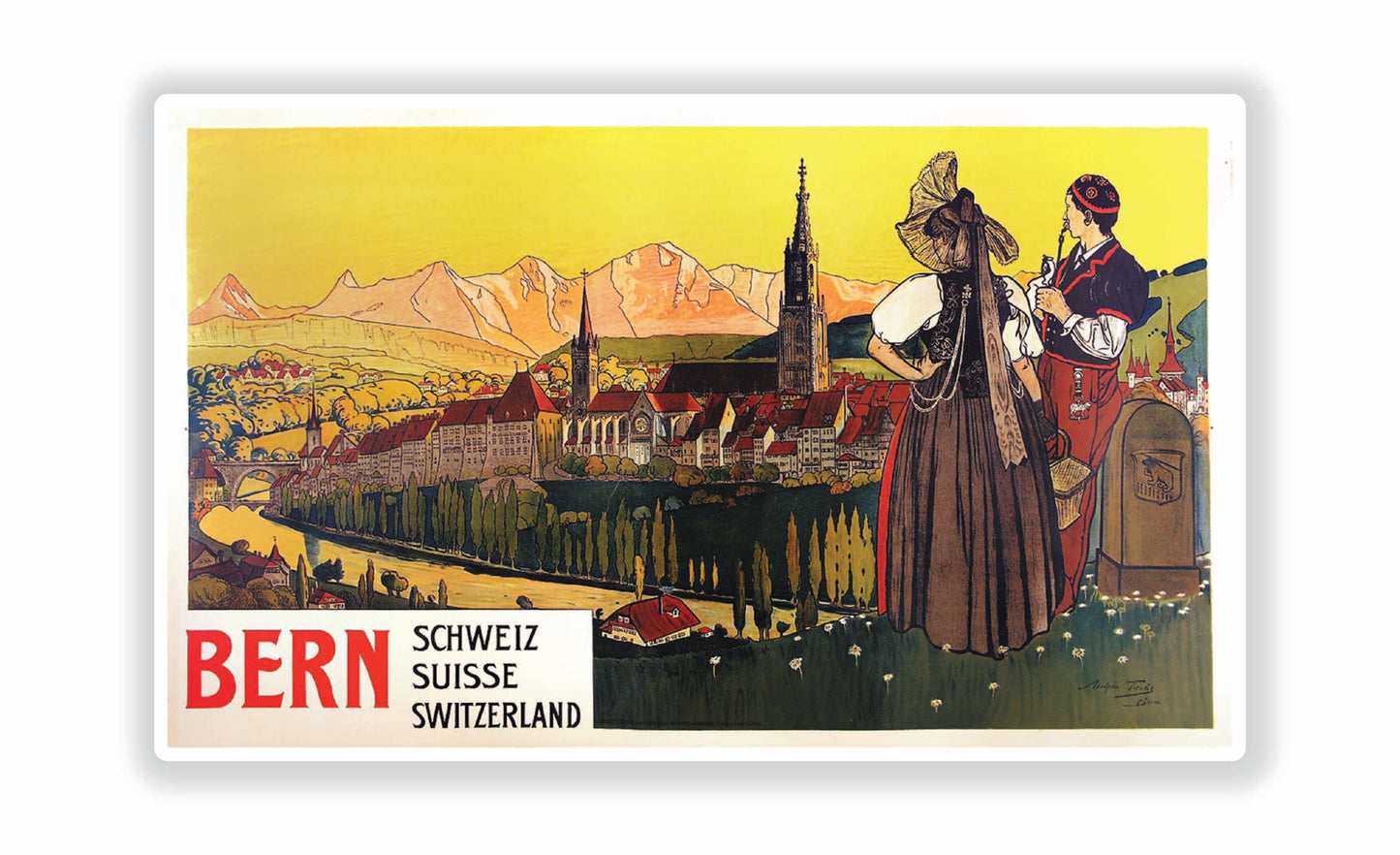 Switzerland Bern Vintage Travel Sticker