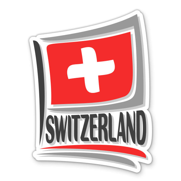 Switzerland Travel with Flag Sticker