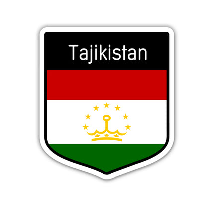 Tajikistan Flag Shield Sticker