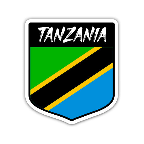 Tanzania Flag Shield Sticker