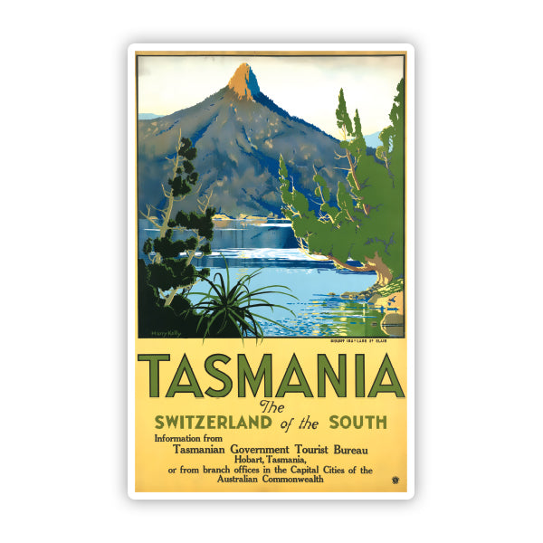 Tasmania Vintage Travel Sticker