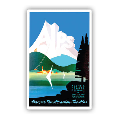 The Alps Vintage Travel Sticker
