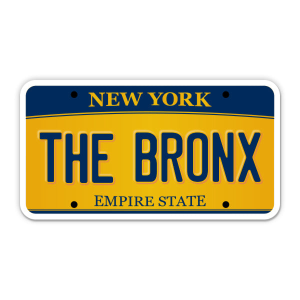 The Bronx New York License Plate Style Sticker