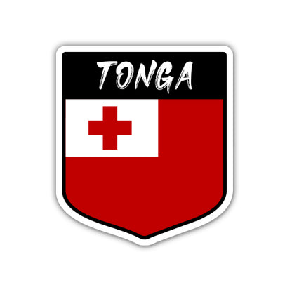 Tonga Flag Shield Sticker