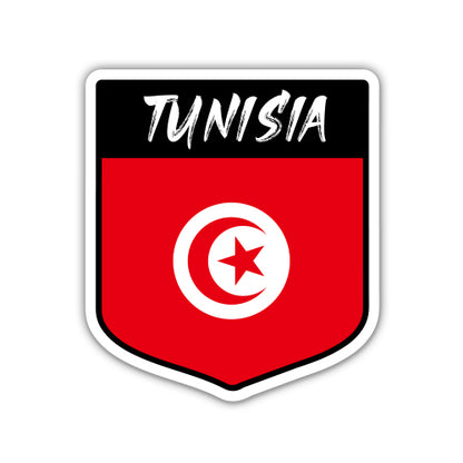 Tunisia Flag Shield Sticker