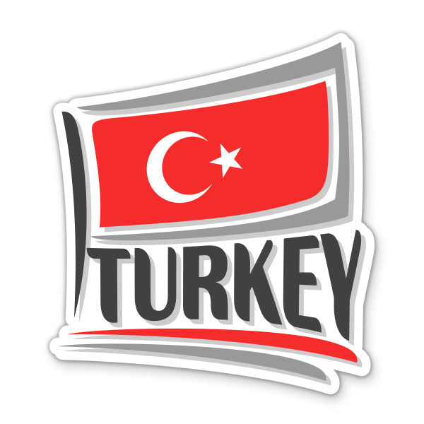 Turkey Travel with Flag Sticker