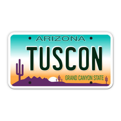 Tuscon Arizona License Plate Style Sticker