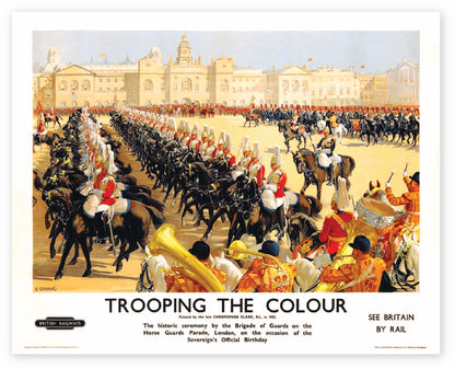 UK Trooping the Colour Vintage Travel Sticker