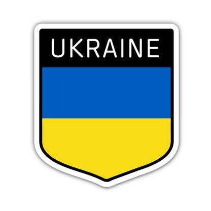 Ukraine Flag Shield Sticker