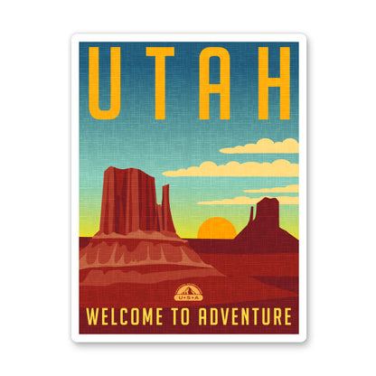 Utah Travel Poster Style Sticker