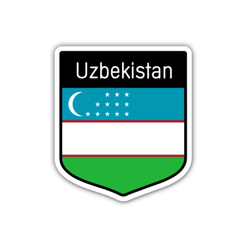 Uzbekistan Flag Shield Sticker