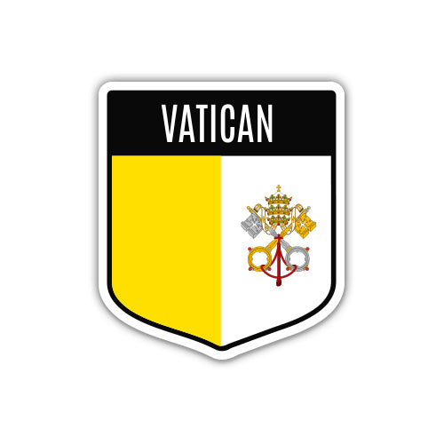 Vatican City Flag Shield Sticker