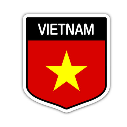 Vietnam Flag Shield Sticker