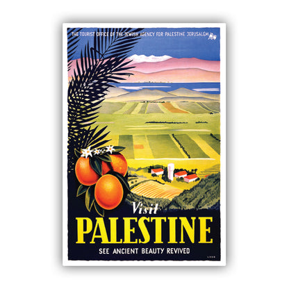 Visit Palestine Vintage Travel Sticker