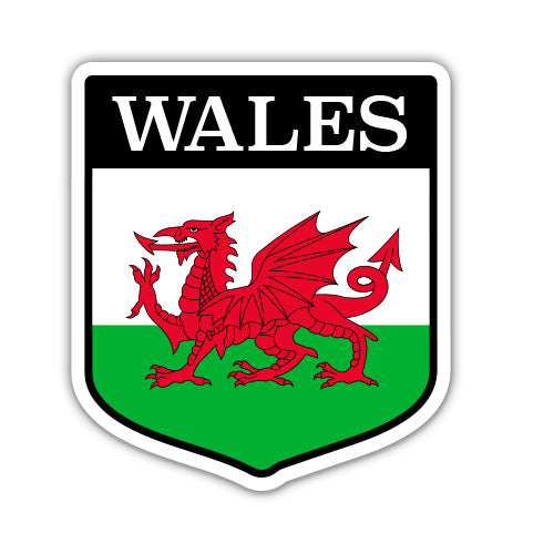Wales Flag Shield Sticker