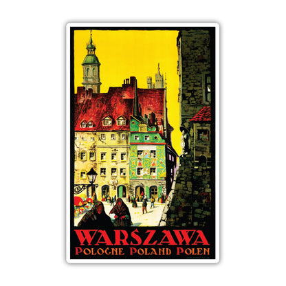 Warszawa Poland Vintage Travel Sticker