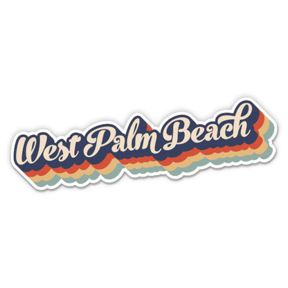 West Palm Beach Florida Retro Sticker