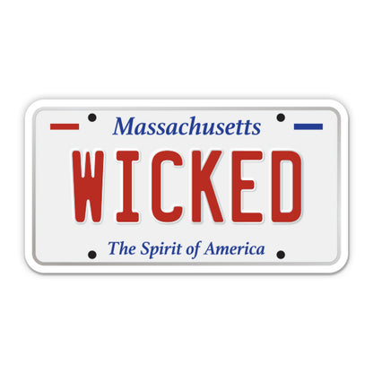 Wicked Massachusetts License Plate Style Sticker