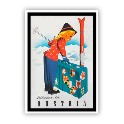 Winter in Austria Vintage Travel Sticker