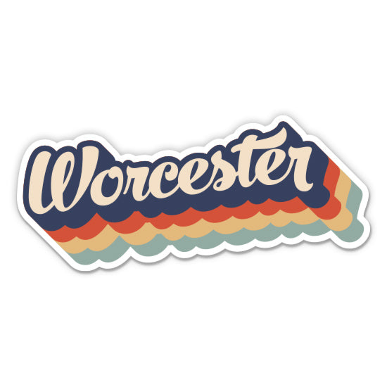 Worcester Massachusetts Retro Sticker