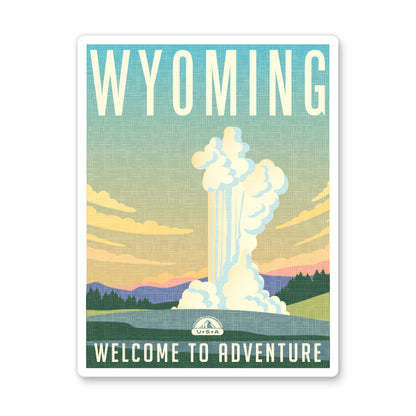 Wyoming Travel Poster Style Sticker