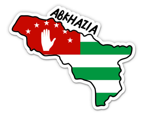 Abkhazia Map with Flag Sticker