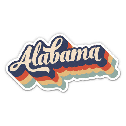 Alabama Retro Letters Style Sticker