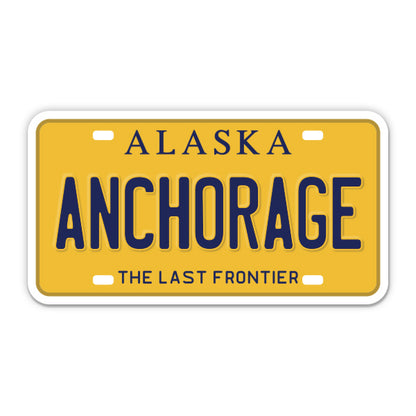 Anchorage Alaska License Plate Style Sticker