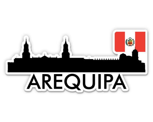 Arequipa Peru City Skyline Country Flag Sticker