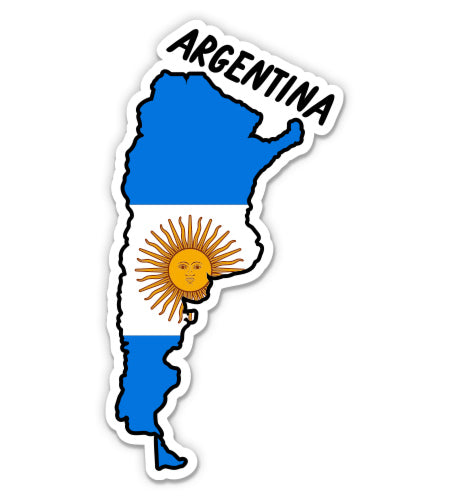Argentina Map with Flag Sticker