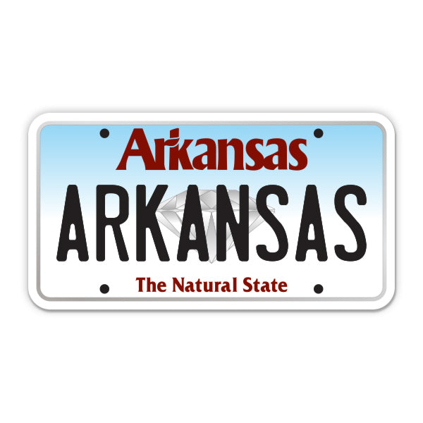 Arkansas License Plate Style Sticker