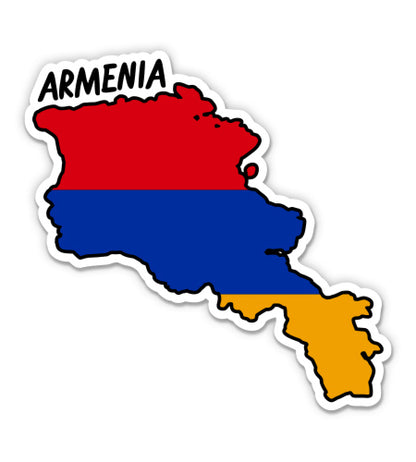 Armenia Map with Flag Sticker