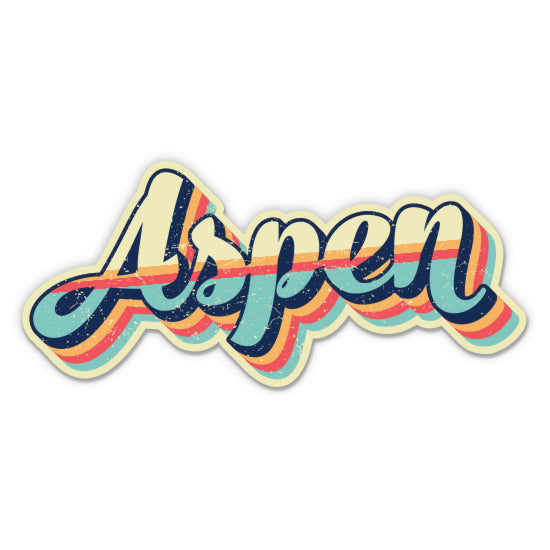 Aspen Colorado Retro Ski Style Sticker