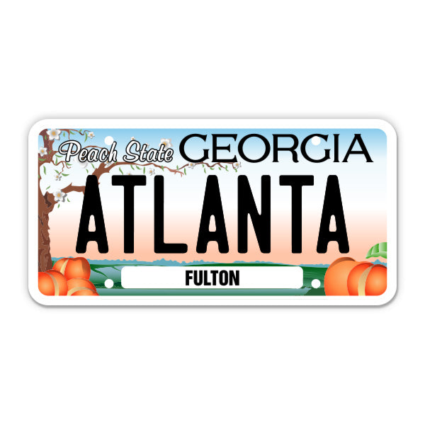 Atlanta Georgia License Plate Style Sticker