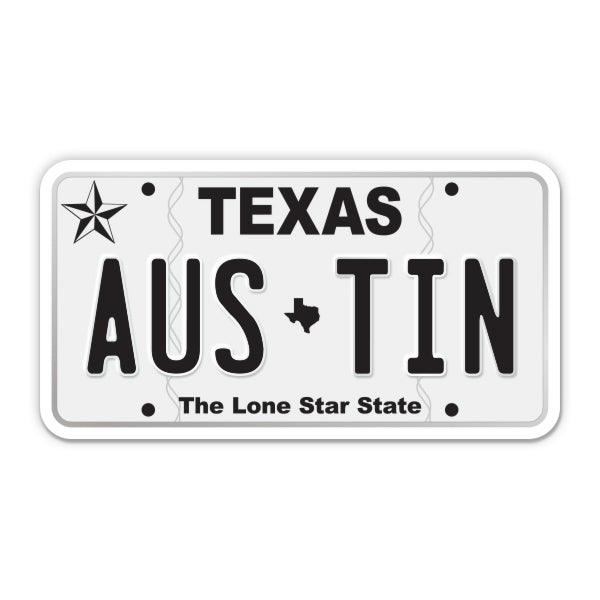 Austin Texas License Plate Style Sticker