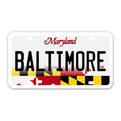 Baltimore Maryland License Plate Style Sticker